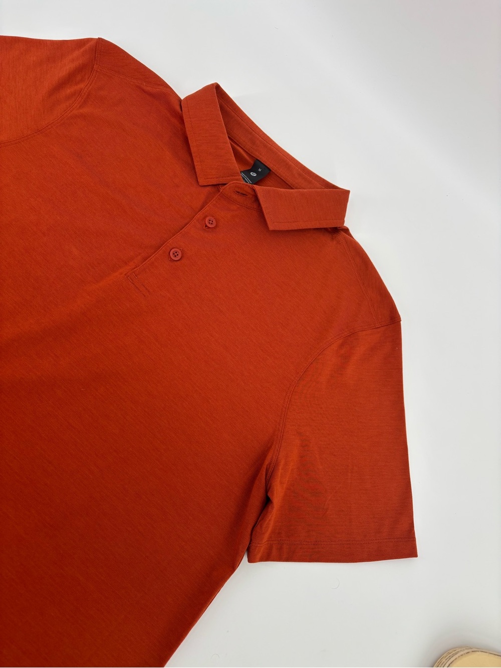 Lululemon Evolution Polo Shirt Mens Medium Orange Short Sleeve Athletic Golf